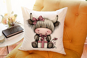 Funny Christmas Highland Cow Clipart, an Illustration by Sublimation Artist (Thumbnail 6 of 6)