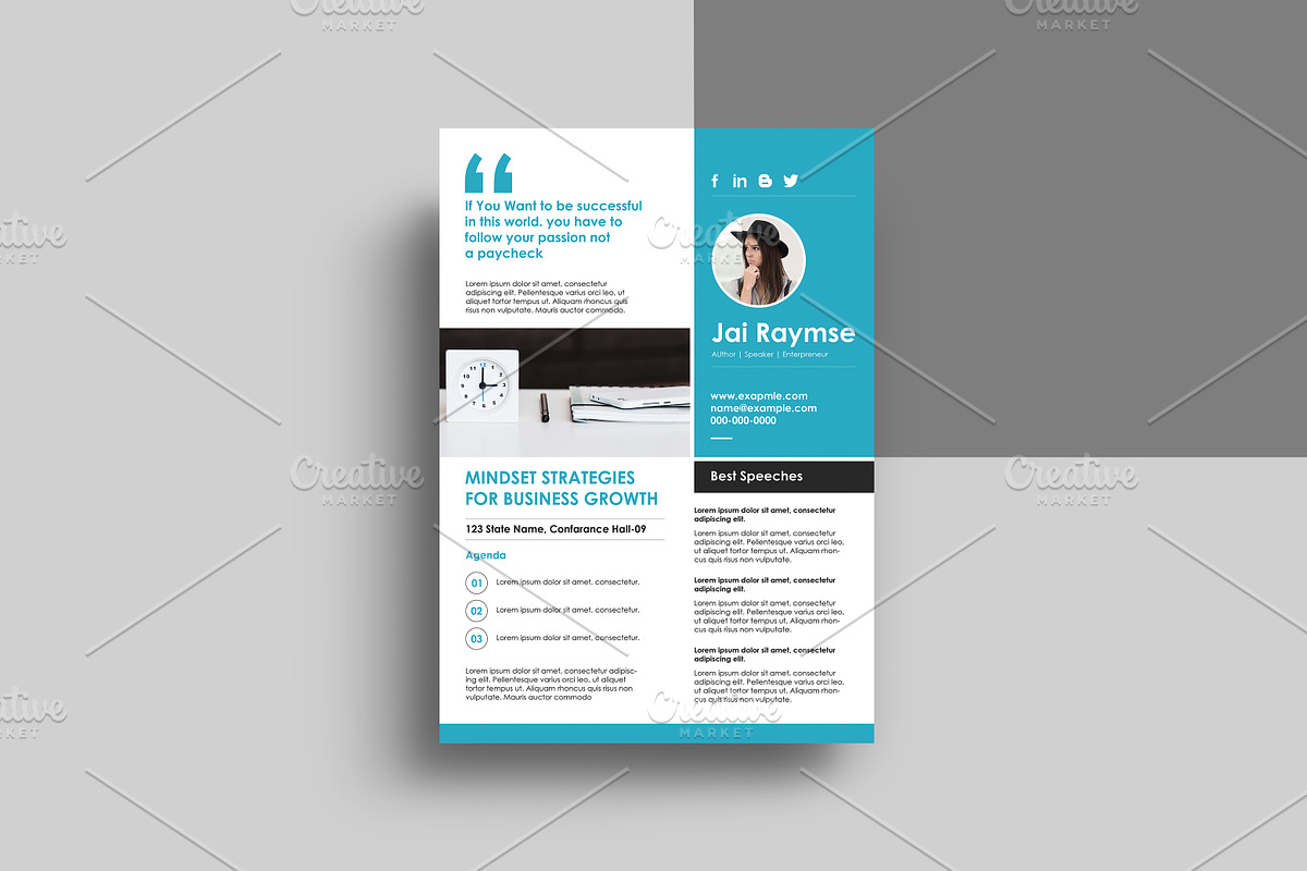 Speaker One Sheet Flyer V1293, a Flyer Template by Template Shop (Photo 3 of 3)