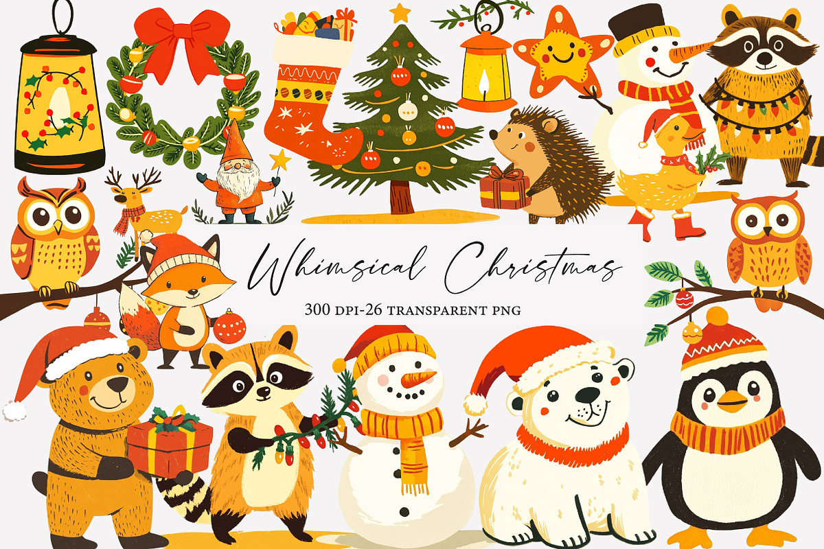 Whimsical Christmas Clipart, an Illustration by Designworld (Photo 1 of 5)