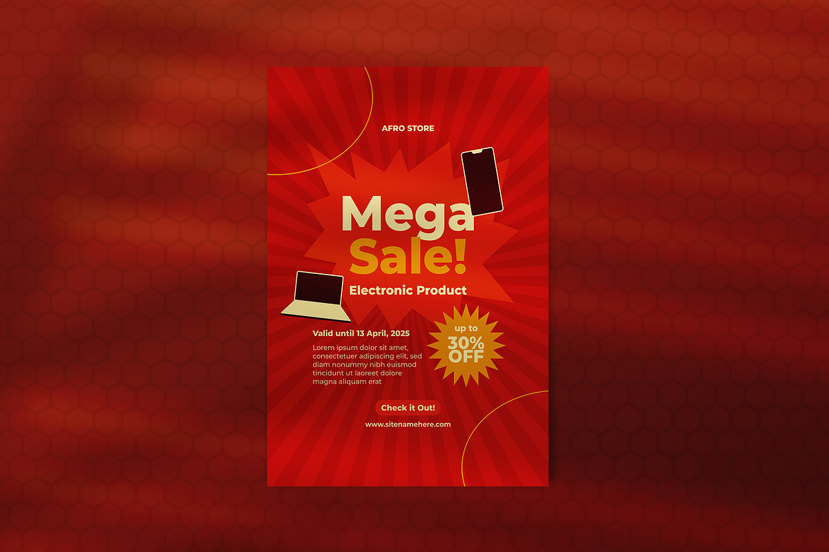 Electrosale - Poster Template, a Poster Template by StreaksideStd (Photo 2 of 2)