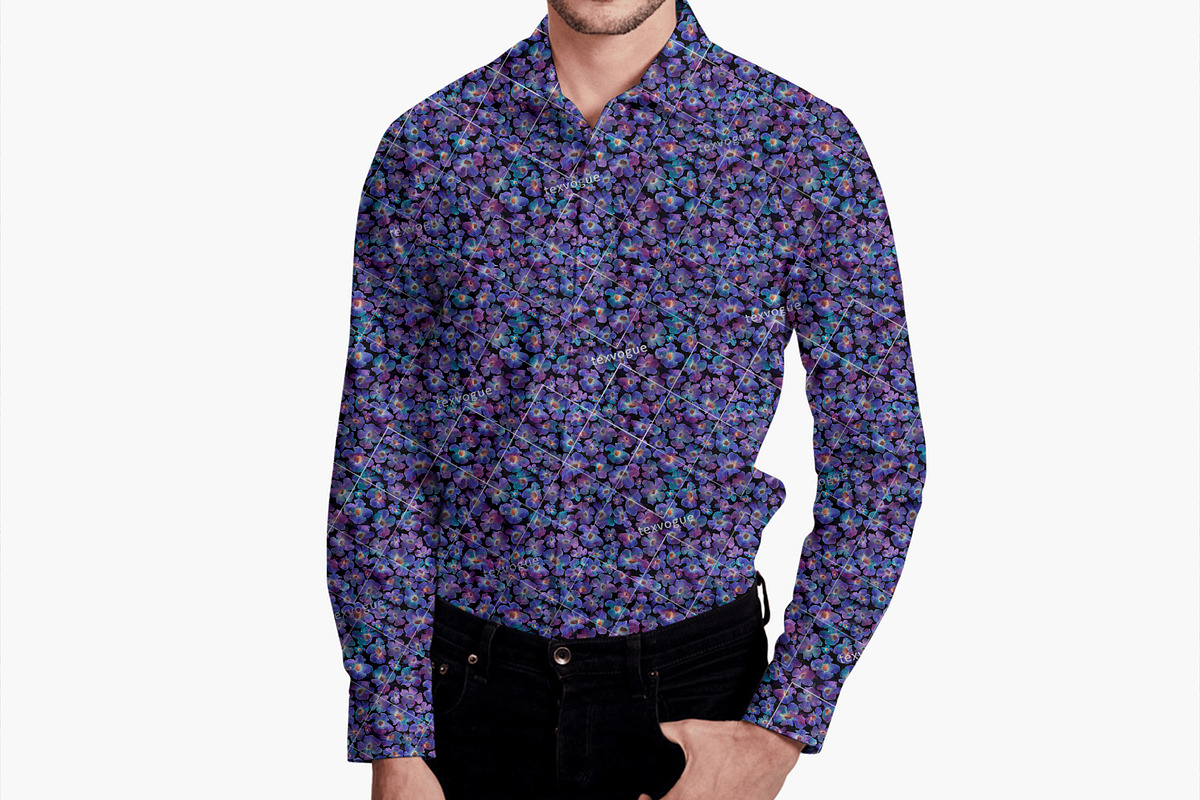 Blue Blooms - Seamless Patterns, a Pattern Graphic by texvogue (Photo 14 of 16)