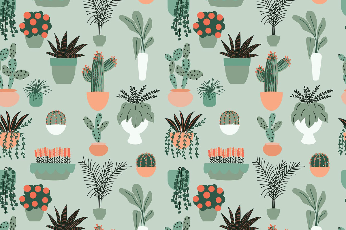 House plants Illustrations & Pattern, a Pattern Graphic by Blue Lela Design (Photo 7 of 9)