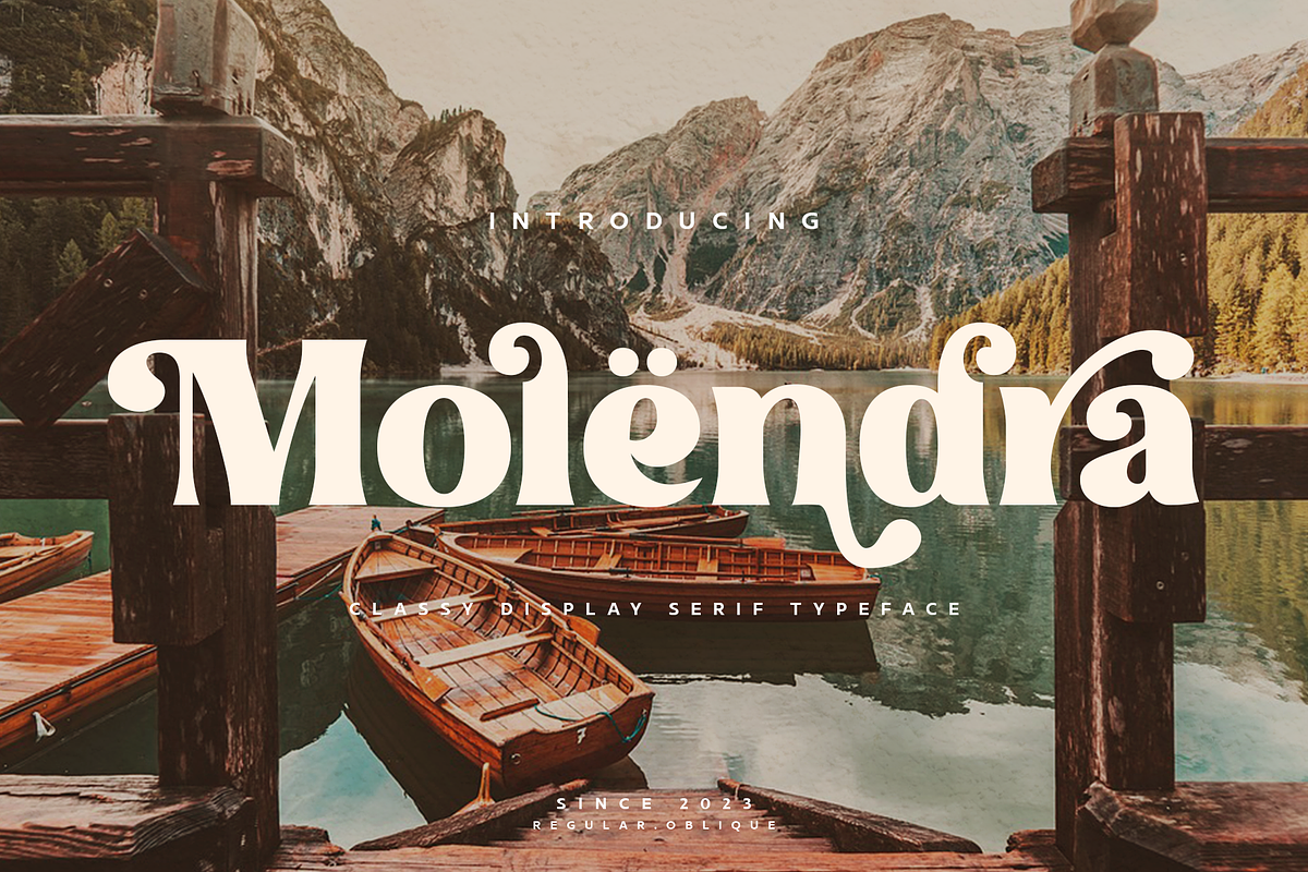 Molendra - Display Serif Typeface, a Serif Font by Artchitype Studio (Photo 1 of 17)