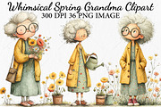 Whimsical Spring Grandma Clipart, a Seasonal Illustration by Canvas Craft (Thumbnail 1 of 10)