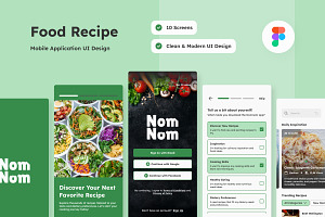 NomNom - Food Recipe Mobile App, an App Template by twinstd