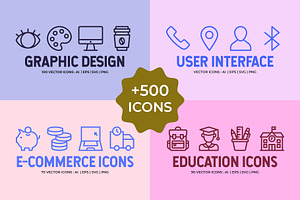 Mega Bundle: 500+ Vector Line Icons, an Icon by Abstracto-Create