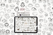 Animal Doodles Procreate stamps 019, a Brush Add-On by Drawberx (Thumbnail 1 of 6)