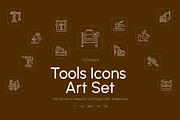 Tools Icon Art Set, an Outline Icon by Prosymbols (Thumbnail 1 of 7)