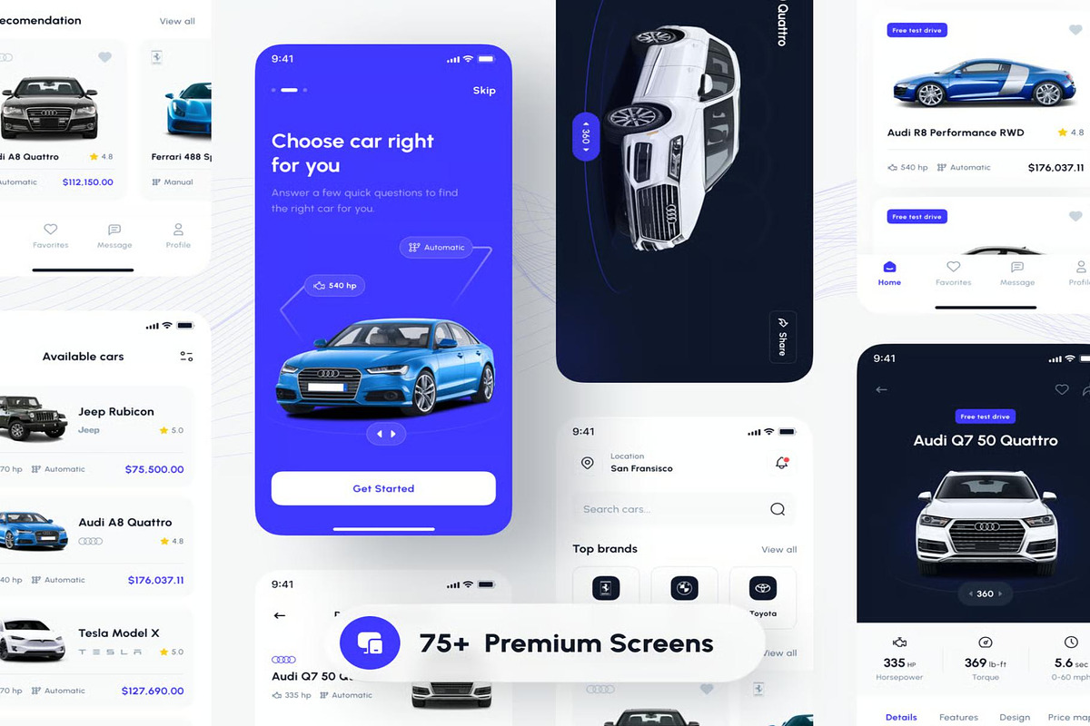 Carline - Car Marketplace App UI Kit, an UI Kit Template by Creative Perspective (Photo 2 of 8)