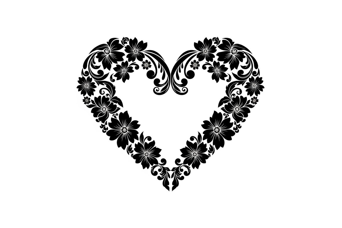 Floral Heart Frame Silhouette Pack, an Illustration by Artivon (Photo 15 of 49)