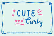 Cute & Curly handwritten fonts, a Handwritten Font by Carole Chevalier (Thumbnail 1 of 6)
