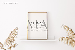 16 Wood And Brass Frame Mockup