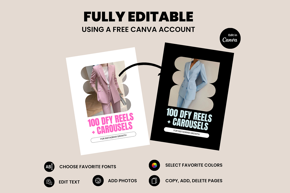 PLR 100 DFY Reels Instagram Captions, a Social Media Template by Design By Hira (Photo 6 of 7)