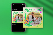 Green Y2K Spring Greeting Card, a Card Template by graphicook (Thumbnail 4 of 4)
