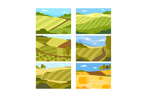 Country View with Sown Field and, an Illustration by TopVectors