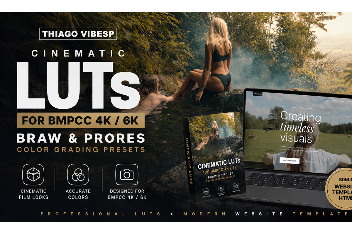 BMPCC LUTs + Website Template HTML, a Preset Add-On by Creative House (Photo 1 of 11)