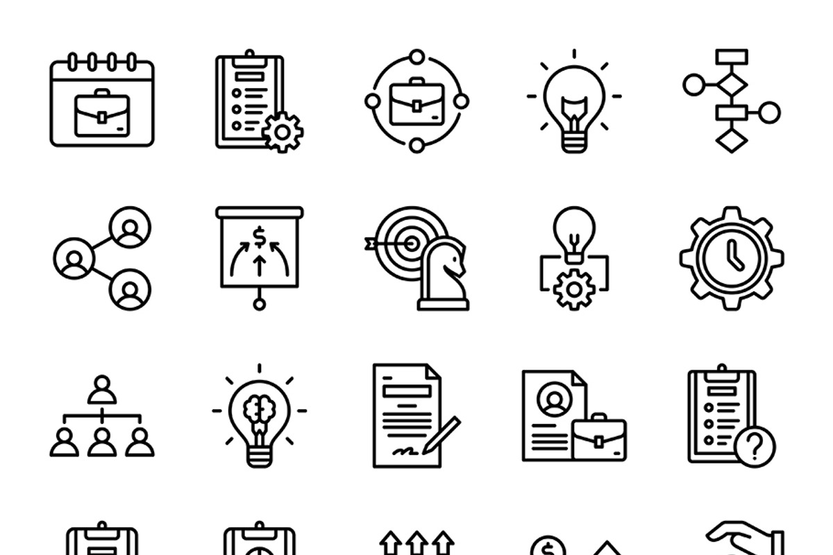 Project Management Icons, a Duotone Icon by Jaruka
