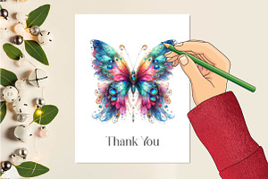 Watercolor Magical Butterfly Clipart