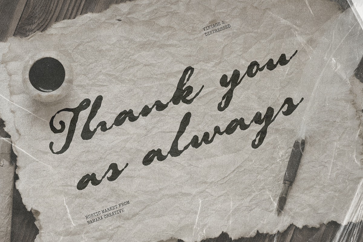 Rustic Market Raw Handwritten Script, a Script Font by Namara Creative Studio (Photo 13 of 13)