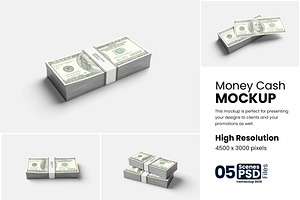 Money Cash Mockup, a Product Mockup by bimockup