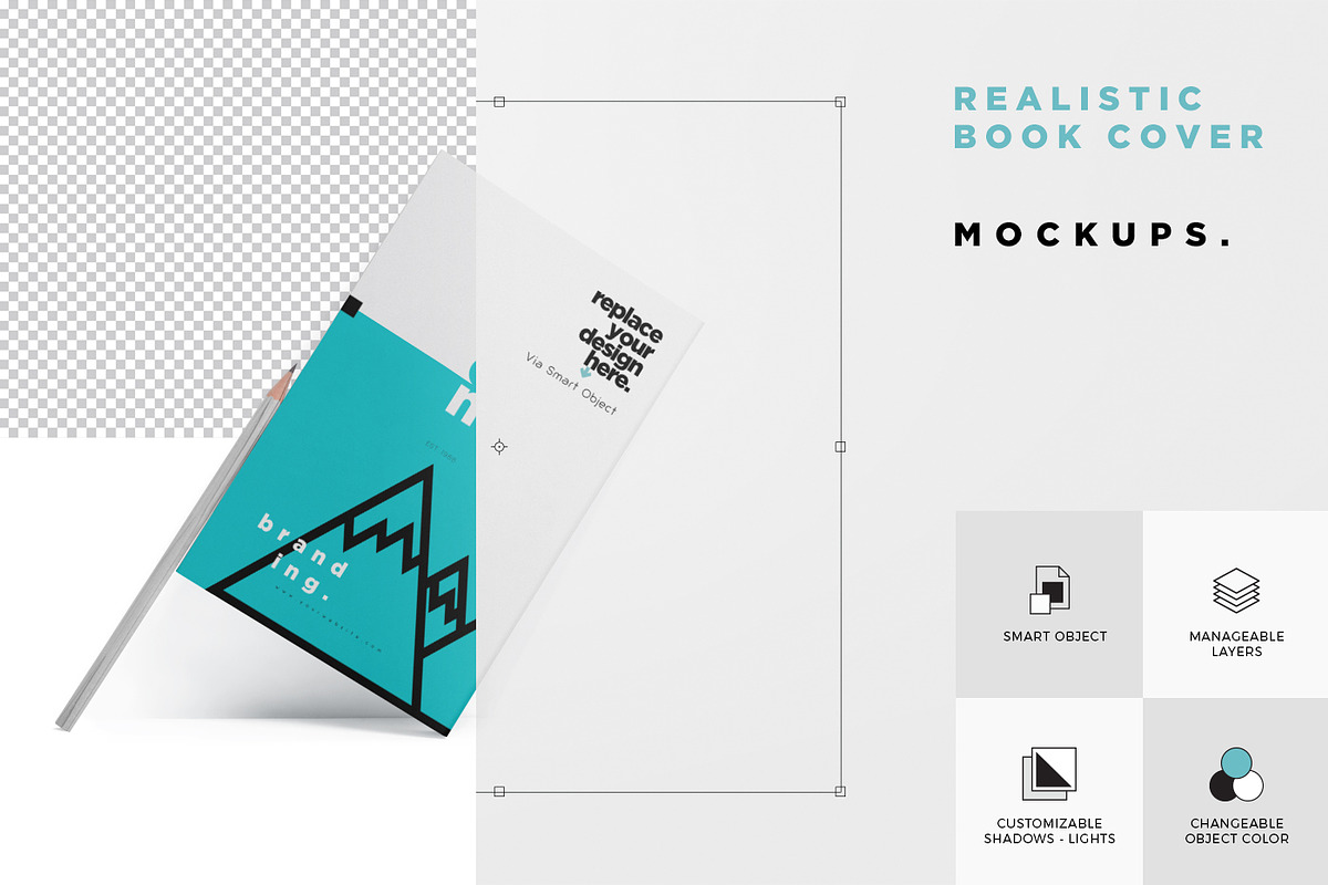 Realistic Book Cover Mockups, a Books & Magazine Mockup by GfxFoundry