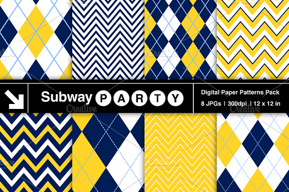 Navy & Yellow Chevron & Argyle preview 2