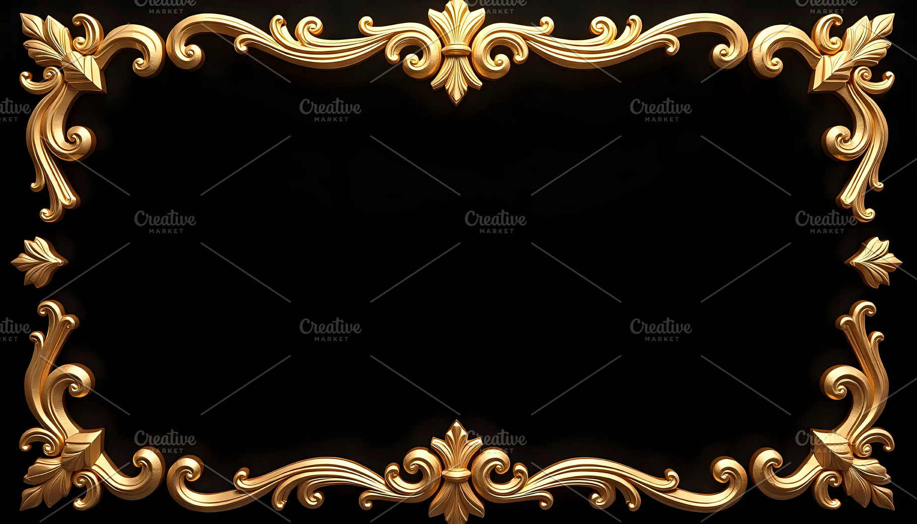 Luxury Gold Frame With Black Copy Sp, a Photo by LOGOCREATIVE