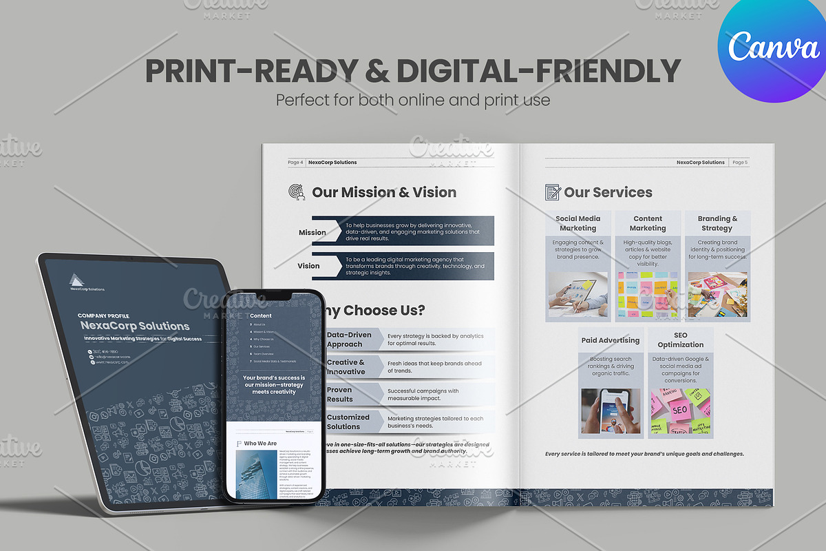 Company Profile Template, a Brochure Template by Oshin Design (Photo 4 of 7)