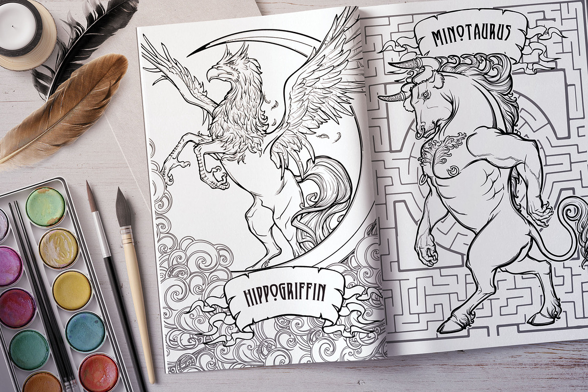 BESTIARY - Coloring Book, a Decorative Illustration by AntonPix Studio (Photo 4 of 20)