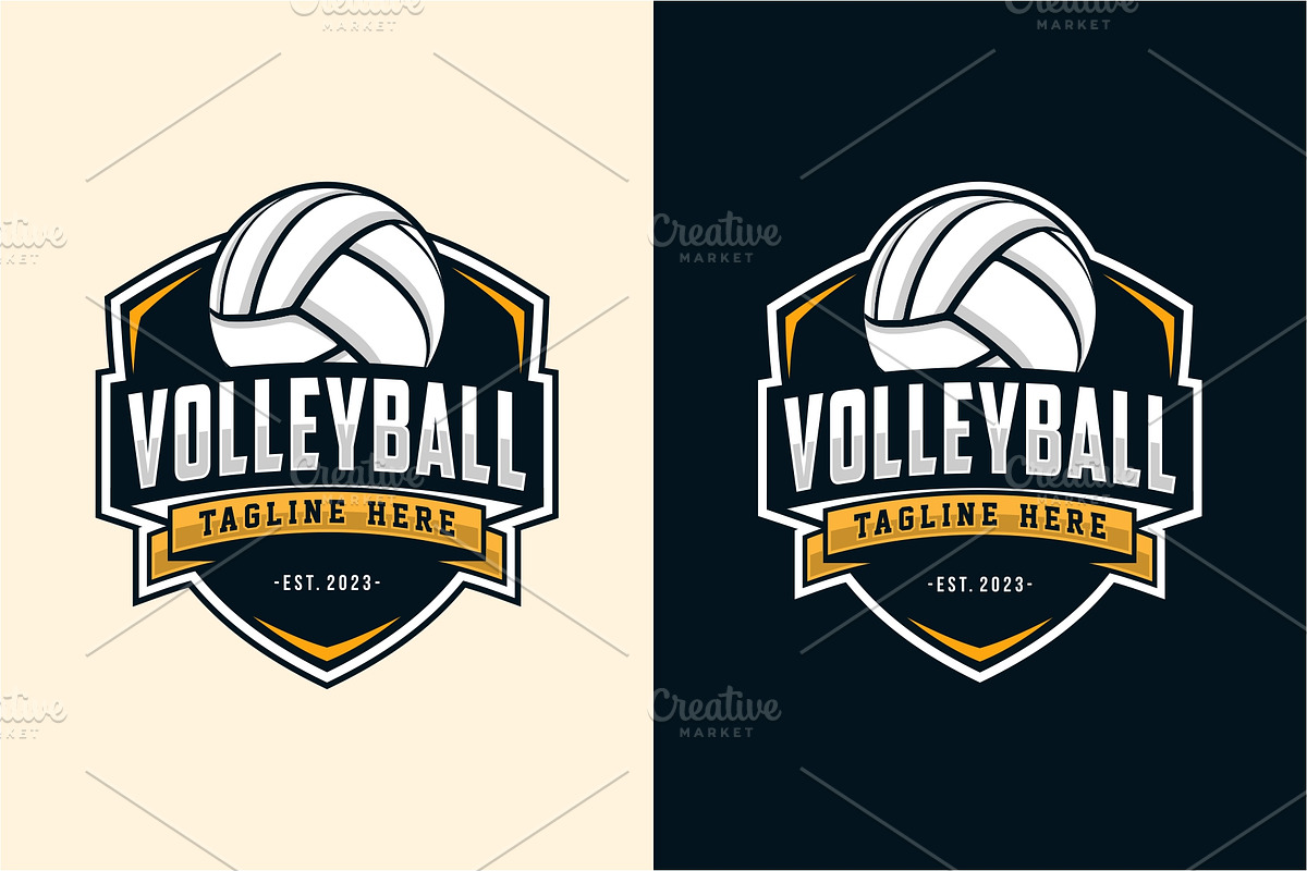 Volleyball logo sports vector design, a Branding & Logo Template by jundio studio