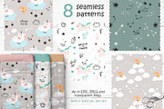 Unicorn clipart & pattern, a Graphic by Nafanya (Thumbnail 4 of 13)