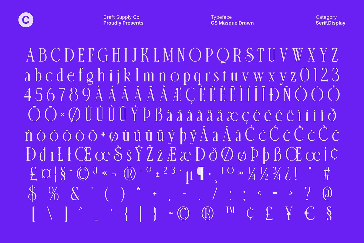 CS Masque Drawn, a Serif Font by Craft Supply Co. (Photo 8 of 8)