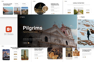 Elegant Beige Pilgrims Presentation, a Presentation Template by Eklip Studio