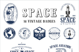 Space Badge 3 Fonts.