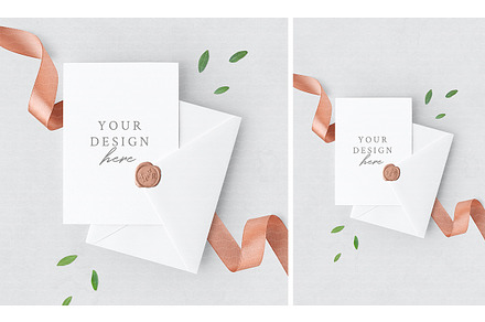 Invitation Card and Envelope, a Print Template by Lena Zakharova