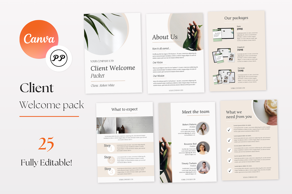 New Client Welcome Pack template, a Branding & Logo Template by PittaFinePrint (Photo 1 of 8)