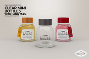 Clear Mini Bottle Set Mockup, a Cups & Container Mockup by INCDesign (Thumbnail 4 of 7)