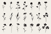Botanical Flower Silhouettes Set, an Object Illustration by NatalieArtShop (Thumbnail 6 of 12)