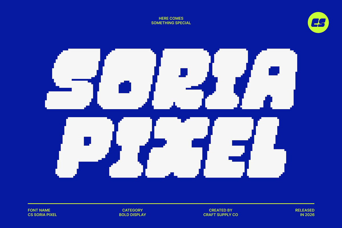 CS Soria Pixel, a Sans Serif Font by Craft Supply Co. (Photo 1 of 8)