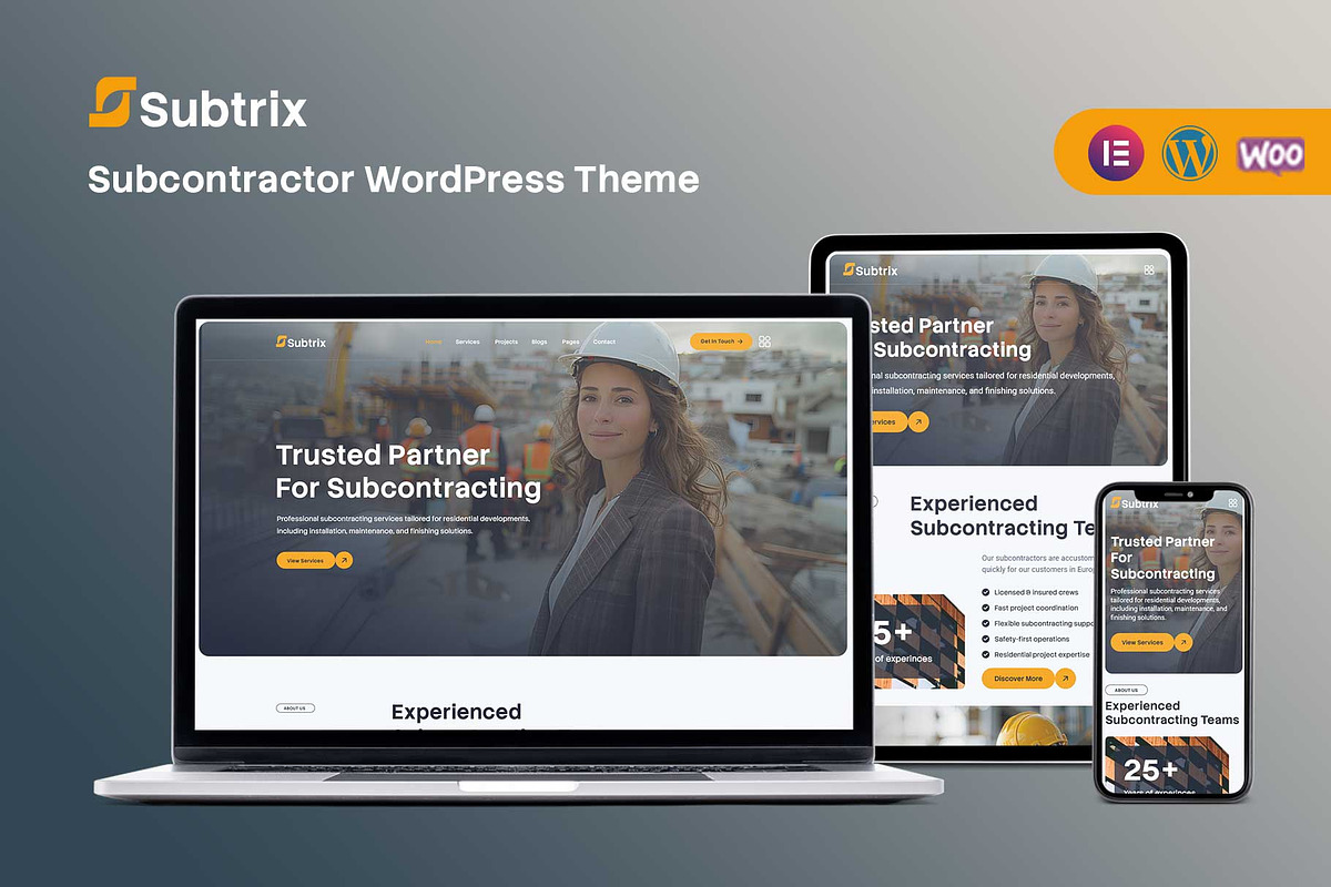 Subtrix - Subcontractor WordPress, a WordPress Template by goalthemes (Photo 1 of 5)