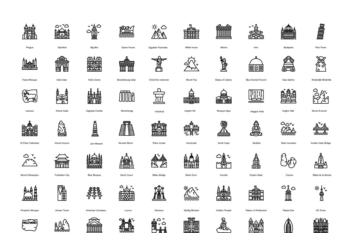 Landmarks 110 Premium Outline Icon, an Outline Icon by vectorstank (Photo 2 of 2)