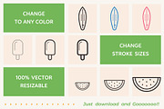 Summer and Beach Outline Icons, an Outline Icon by Sargatal (Thumbnail 3 of 4)