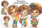 Whimsical School Boy Clipart Bundle, an Illustration by GatewayDesign (Thumbnail 1 of 4)