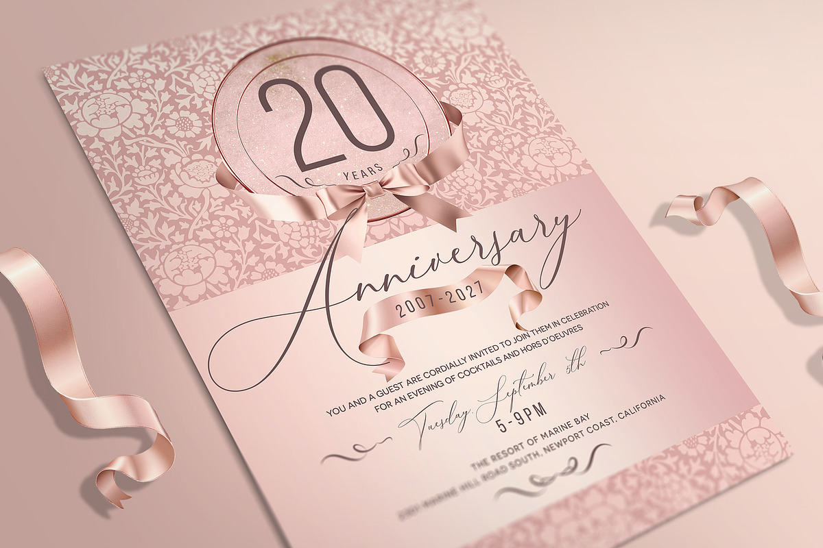 Rose Gold Anniversary Invitation, an Invitation Template by Aarley Kaiven (Photo 1 of 2)