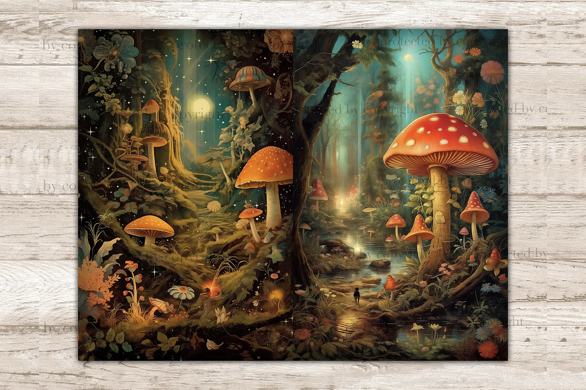 Magic Forest Junk Journal Page, a Seasonal Illustration by GlamArtZhanna (Photo 5 of 9)