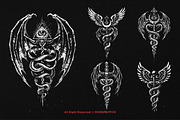 10 Bundle Dark Art Caduceus Snakes, an Illustration by Morspective (Thumbnail 4 of 7)