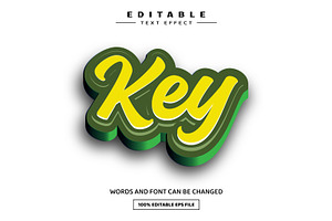 Key 3D Editable Text Effect