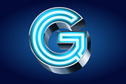 Realistic vector neon alphabet 1, an Object Graphic by popskraft (Thumbnail 5 of 8)