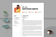 Modern and Clean Resume CV Template, a Resume Template by PixelStudio (Thumbnail 4 of 7)