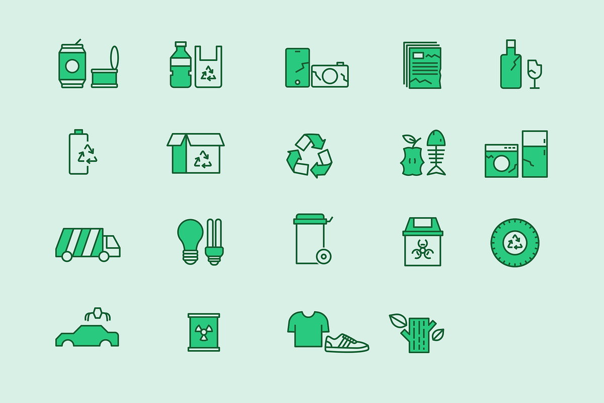 20 Waste Sorting Icons, an Icon by Creative VIP (Photo 2 of 5)